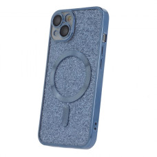 Силиконов кейс bSmart Glitter Chrome Magsafe с протектори за камерите, За iPhone 13 Pro Max (6.7), Син