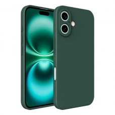 Силиконов кейс iPaky матиран, За iPhone 16 (6.1), Тъмнозелен