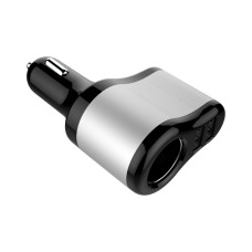 Зарядно устройство за автомобил, Diva CH21C, 2 x USB порта + гнездо за автомобилна запалка, 12V/24V, Черно/сиво