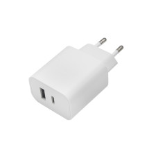 Зарядно устройство Maxlife MXTC-06 PD QC, 20W, 220V, с USB и Type C изход, Бял