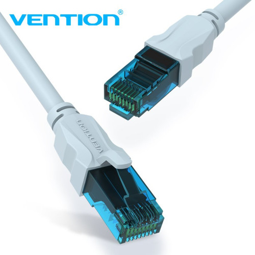 Кабел Vention, VAP-A10-S150, LAN UTP Cat5e Patch, RJ45 мъжко – RJ45 мъжко, 1.5 m, Сив