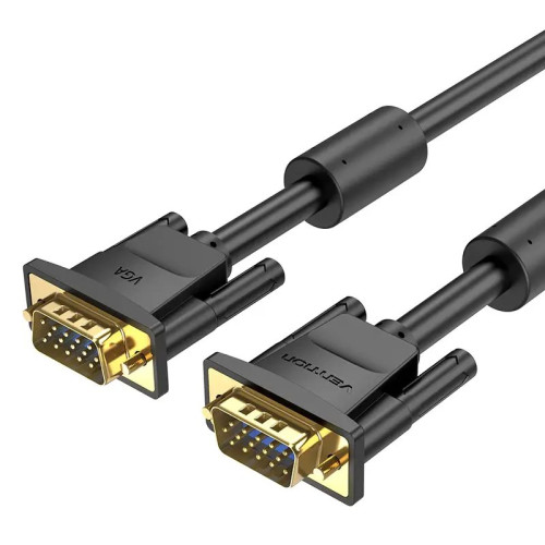 Кабел Vention, DAEBF, VGA (HD15) мъжко – VGA (HD15) мъжко, 1.0 m, Златно покритие, 2 ферита, Черен Кабел Vention, DAEBF, VGA (HD15) мъжко – VGA (HD15) мъжко, 1.0 m, Златно покритие, 2 ферита, Черен