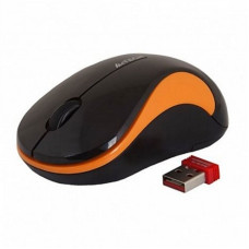 Оптична мишка A4TECH G3-300N V-Track, Безжична, 2.4 GHz, USB нано приемник, Черен/Оранжев